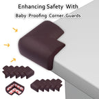 Baby Proof Corner Guards Pre-Taped Safety 10pcs Brown