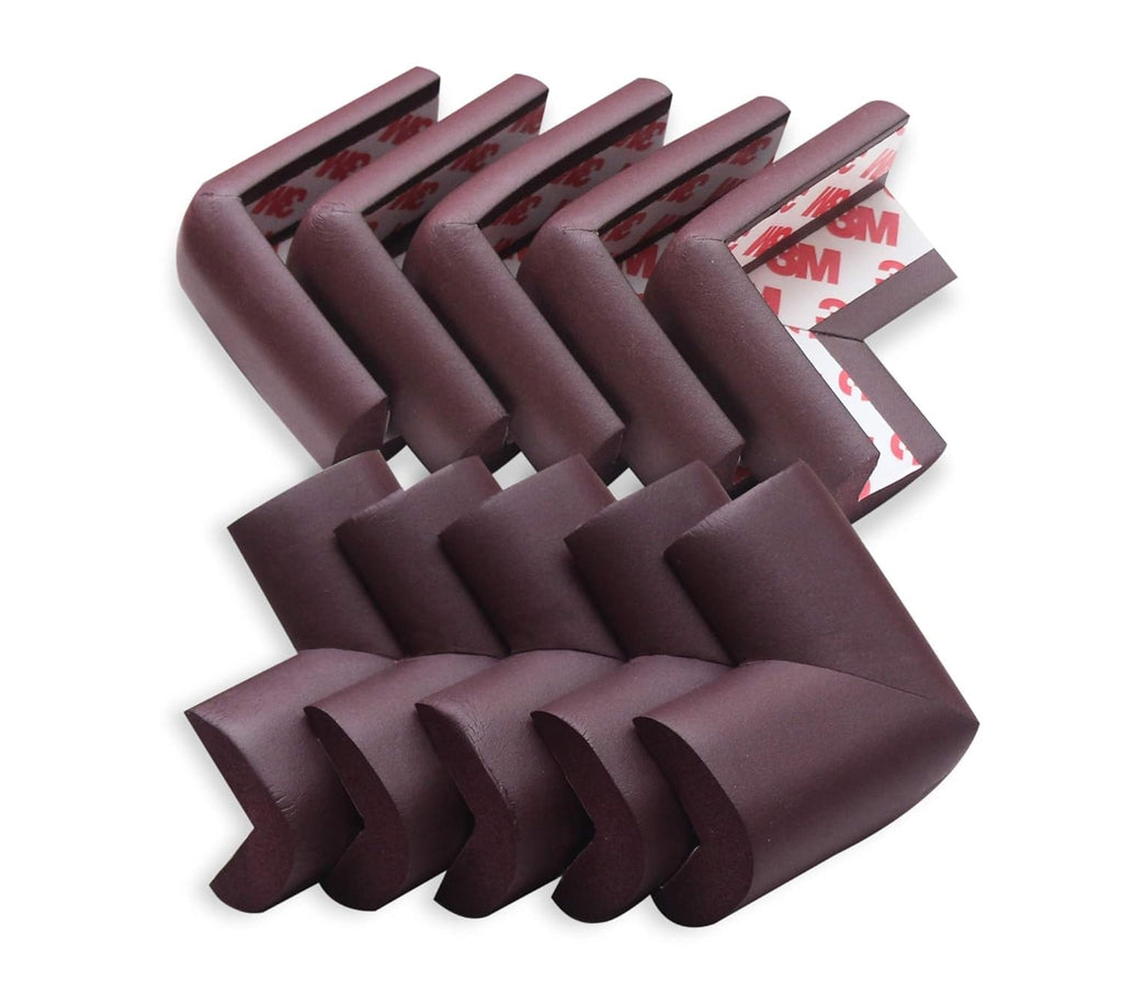 Baby Proof Corner Guards Pre-Taped Safety 10pcs Brown