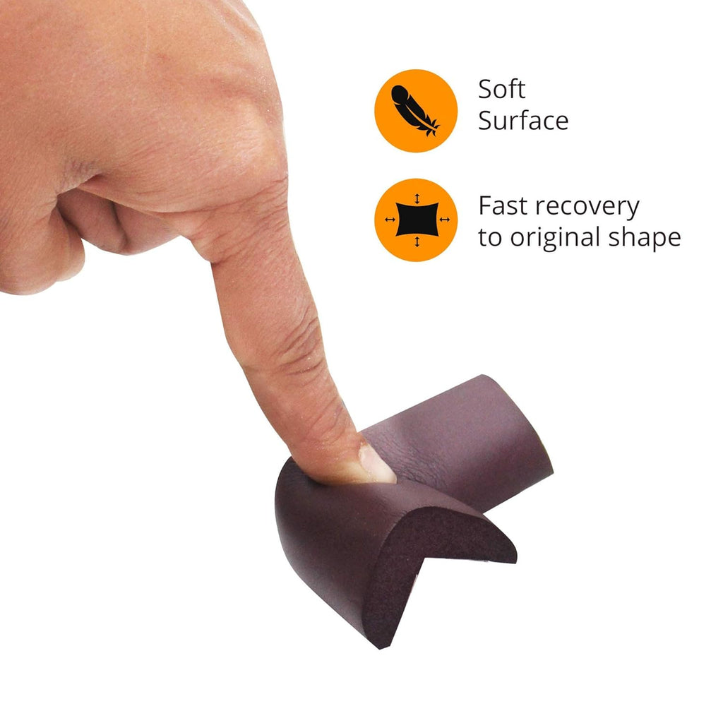 Baby Proof Corner Guards Pre-Taped Safety 10pcs Brown