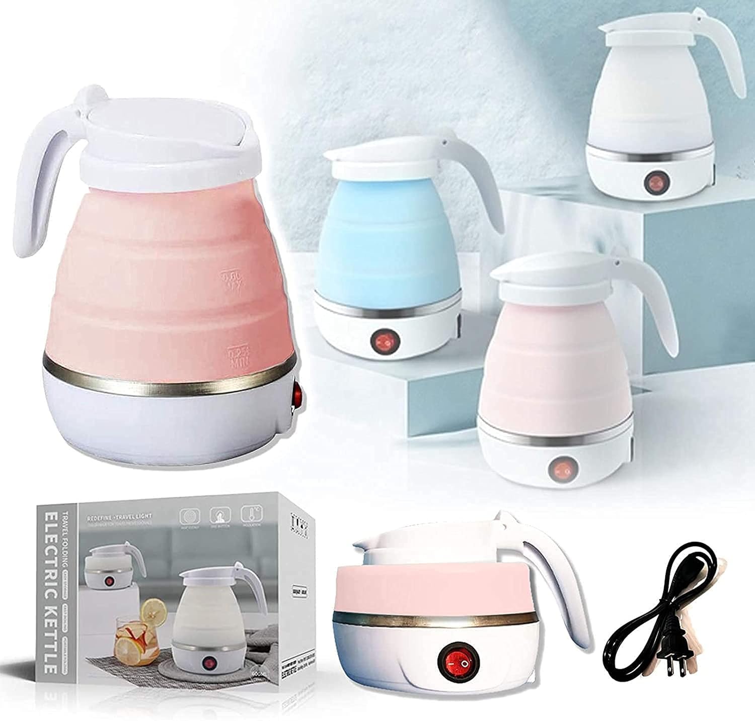 Travel Folding Electric Kettle – Fast Boil Portable 600ml