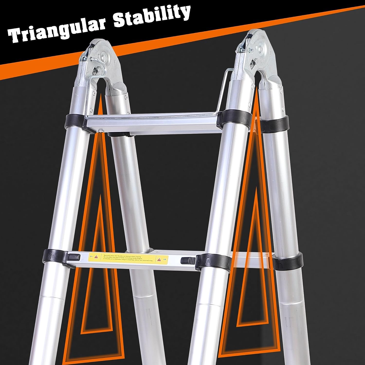 3.2M Telescopic Aluminum Ladder Heavy Duty Foldable