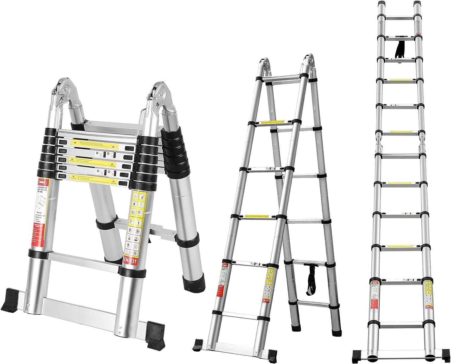 3.2M Telescopic Aluminum Ladder Heavy Duty Foldable