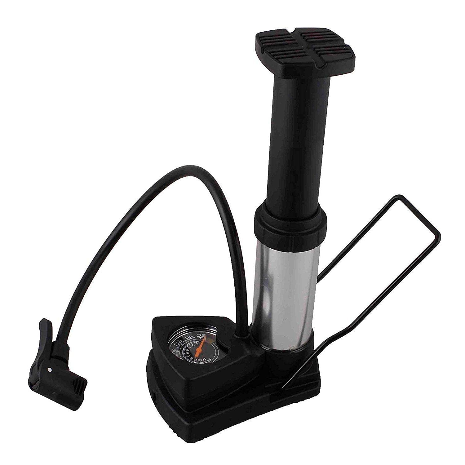 Portable Mini Bike Air Pump Foot Floor With Gauge