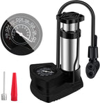 Portable Mini Bike Air Pump Foot Floor With Gauge