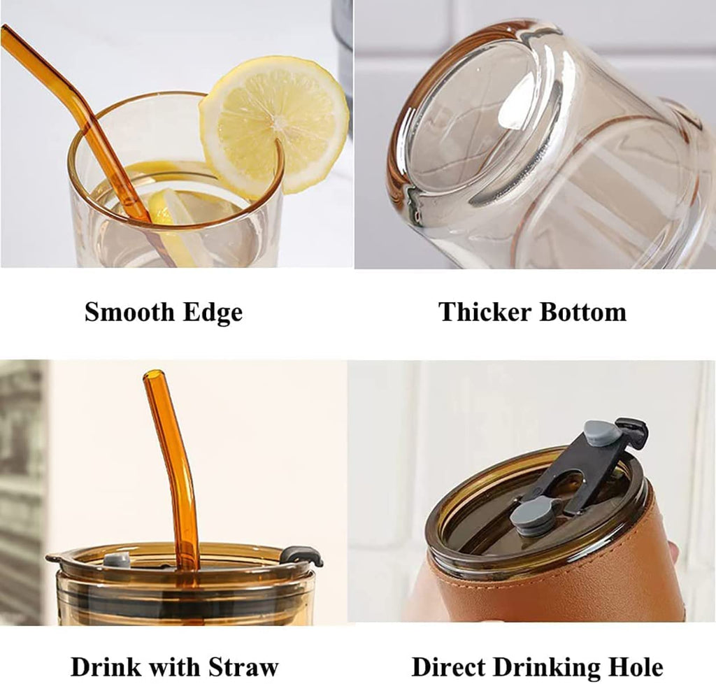 Glass Coffee Mug & Tea Cup | Includes Reusable Glass Straw