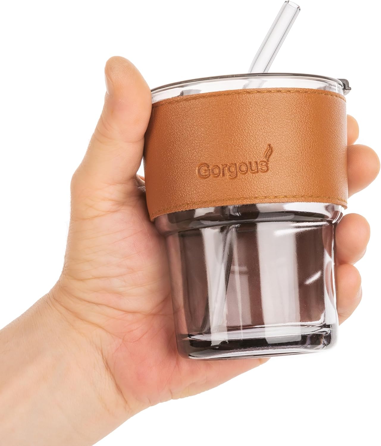 Glass Coffee Mug & Tea Cup | Includes Reusable Glass Straw