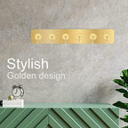 6 hook Golden Stainless Steel Self-Adhesive Wall Hooks
