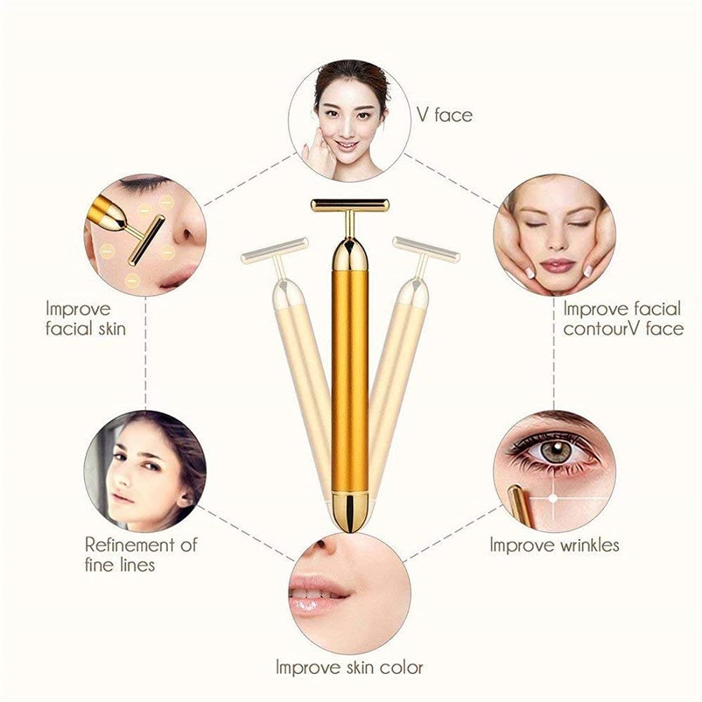 Gold Energy Beauty Bar – Electric T-Shaped Facial Anti-Wrinkle