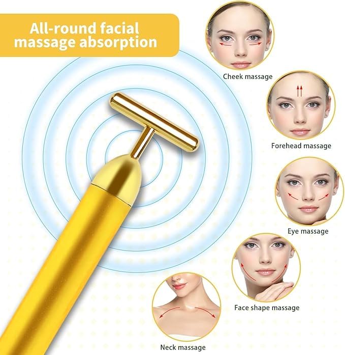 Gold Energy Beauty Bar – Electric T-Shaped Facial Anti-Wrinkle