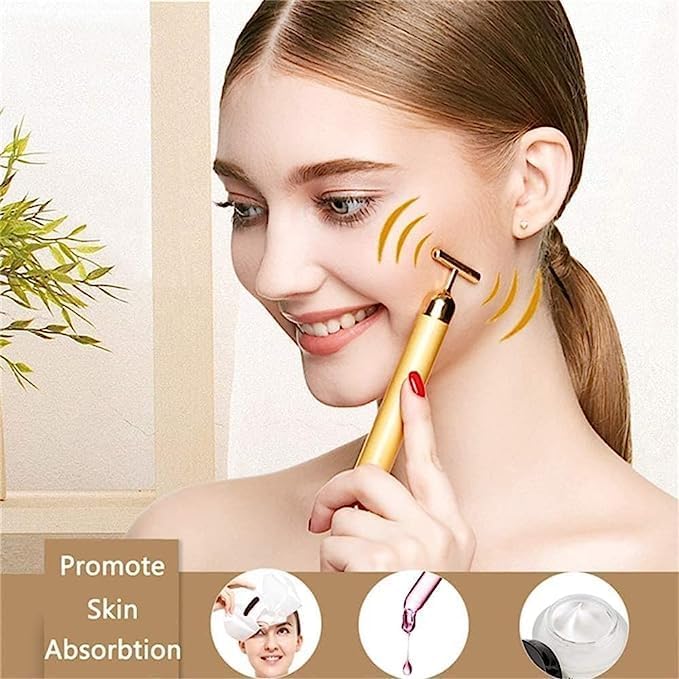Gold Energy Beauty Bar – Electric T-Shaped Facial Anti-Wrinkle
