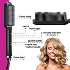Hair Straightener Brush – Fast Heating Anti-Scald Styling Comb