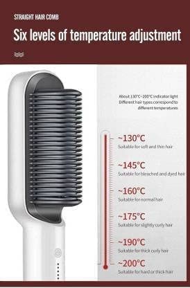 Hair Straightener Brush – Fast Heating Anti-Scald Styling Comb