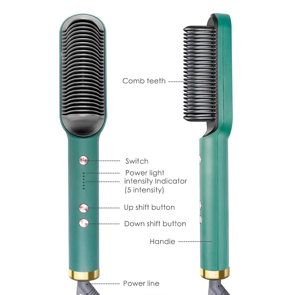 Hair Straightener Brush – Fast Heating Anti-Scald Styling Comb