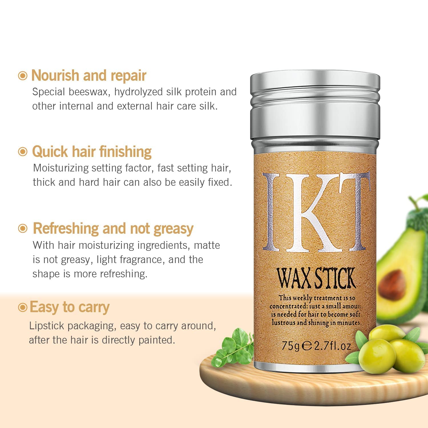 Hair Wax Stick Women Frizz Control Non-Greasy 75g
