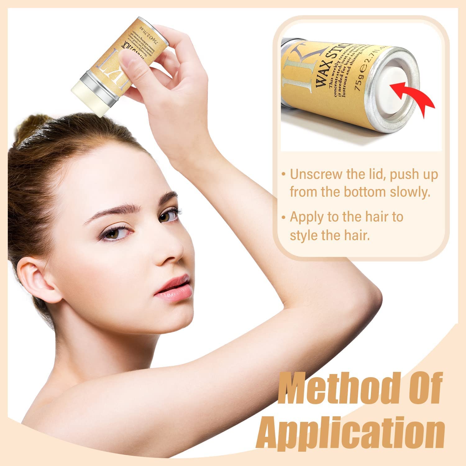 Hair Wax Stick Women Frizz Control Non-Greasy 75g