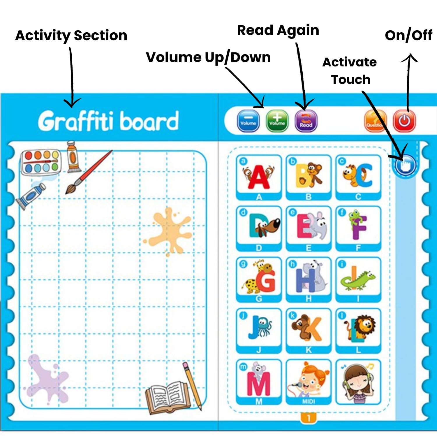 Interactive Musical Learning Book for Kids 3+
