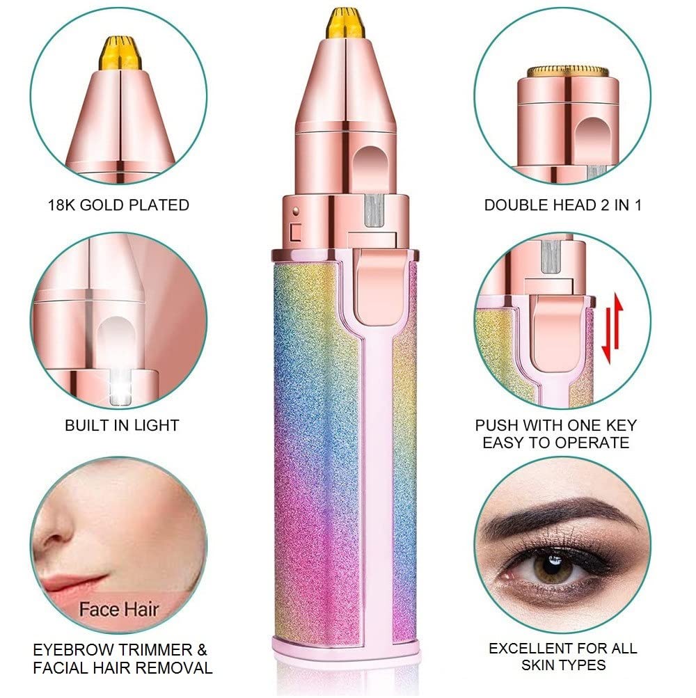 2-in-1 Facial Hair Remover | Rechargeable Eyebrow Trimmer