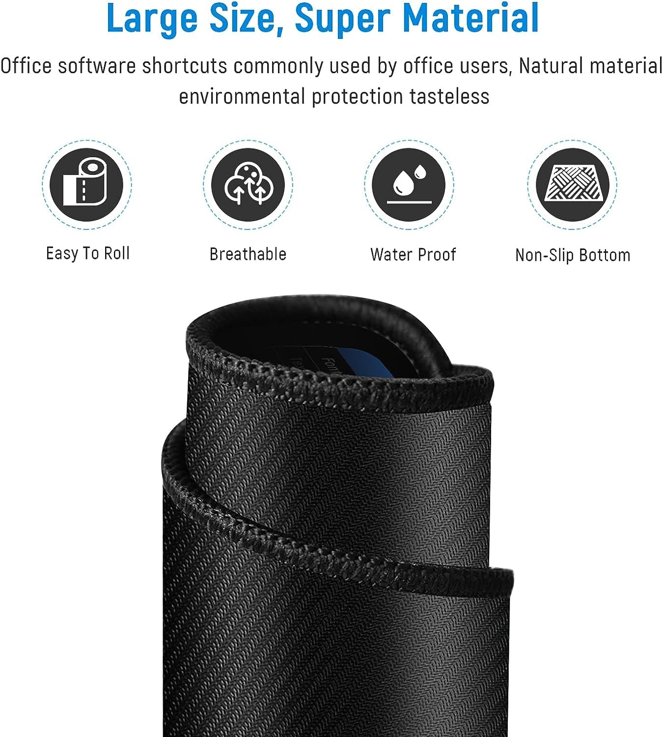 80x30cm Keyboard Shortcut Desk Mat Anti-Slip Pad