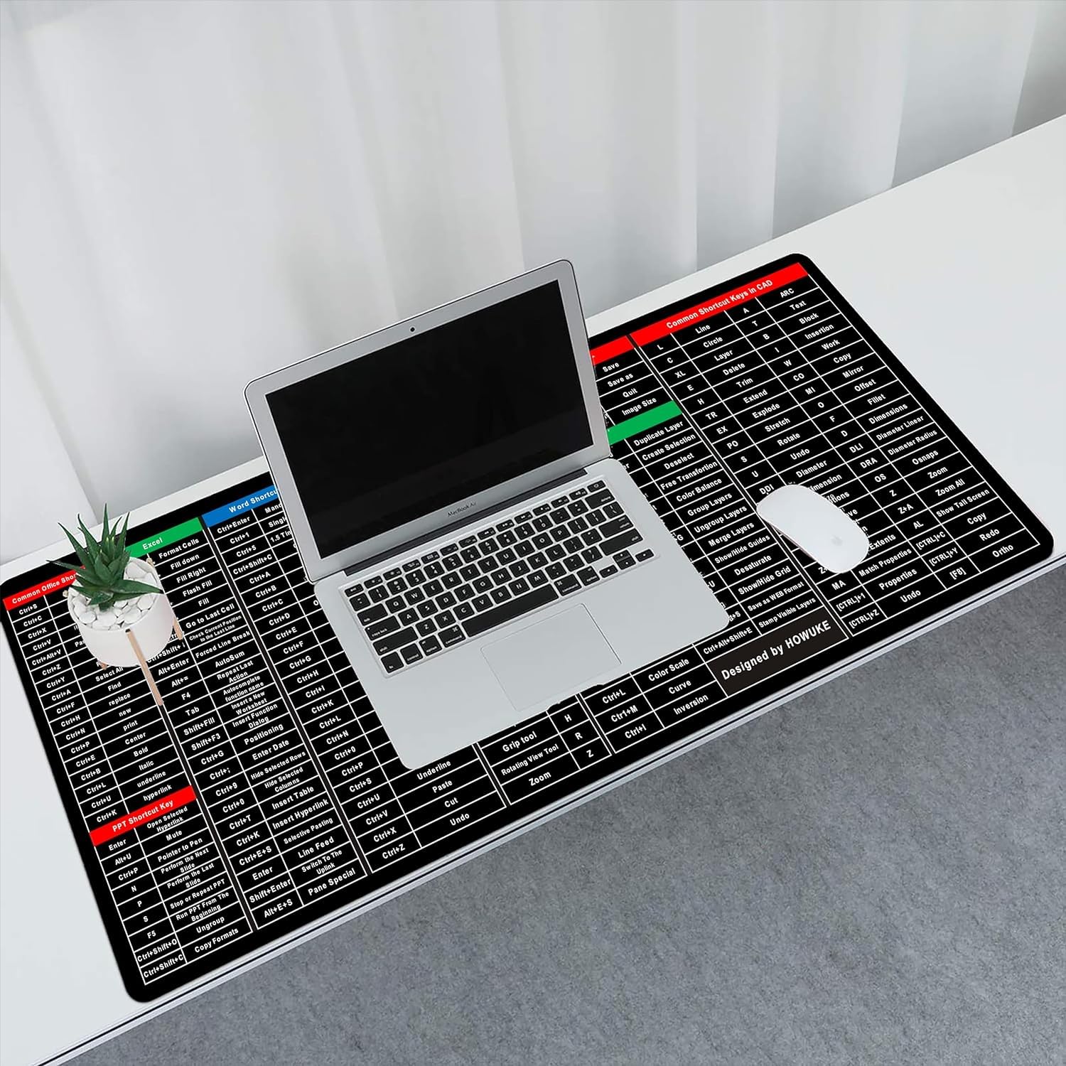 80x30cm Keyboard Shortcut Desk Mat Anti-Slip Pad
