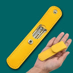 6-Pc Reusable Ear Wax Cleaner | Tool Set with Leather Pouch