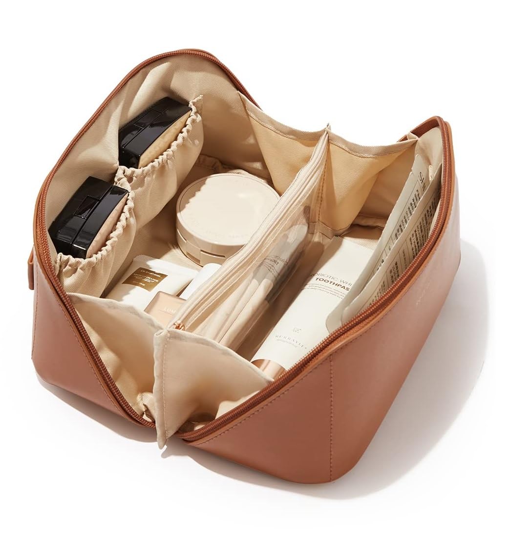 Large Travel Makeup Bag Waterproof PU Organizer