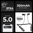 M-1000 Bluetooth Neckband | 60H Playtime & IPX4 Sweatproof