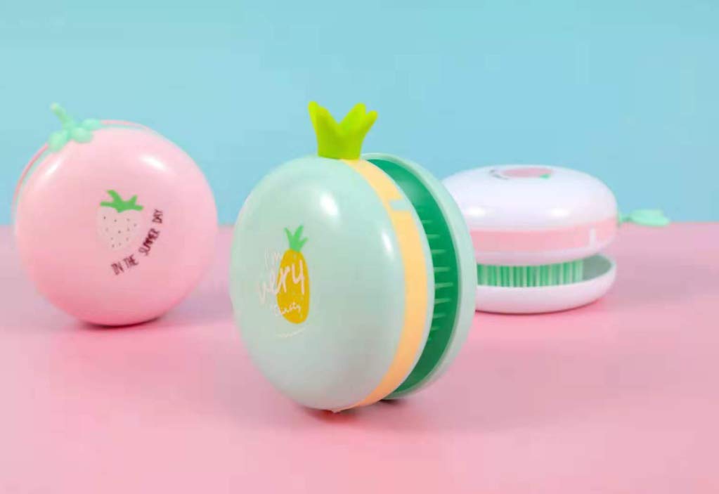 Massager Comb Portable Round Pocket Small Size Travel Massage Folding Plastic Handheld Brush for Men Women Multicolor