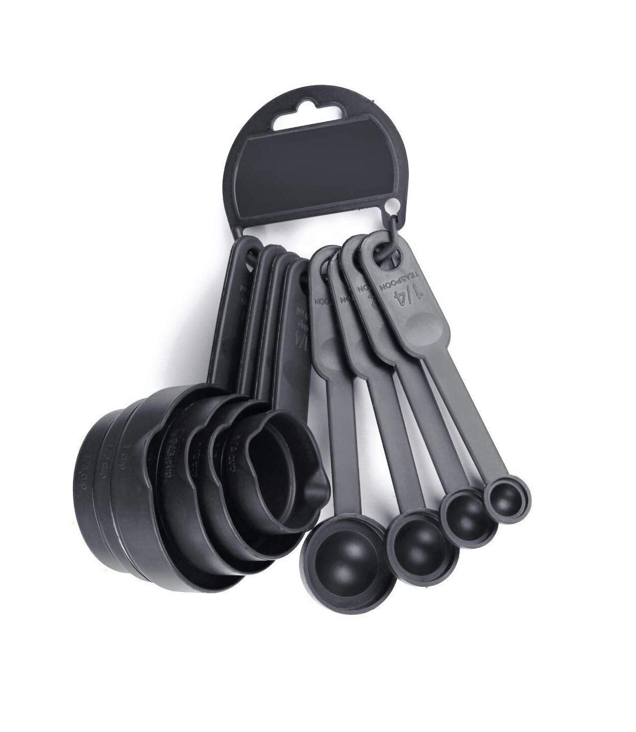 8-Piece Measuring Spoon & Cup Set Black Kitchen Pro