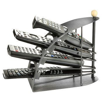 4-Slot Metal Remote Holder | Space-Saving Desk Organizer