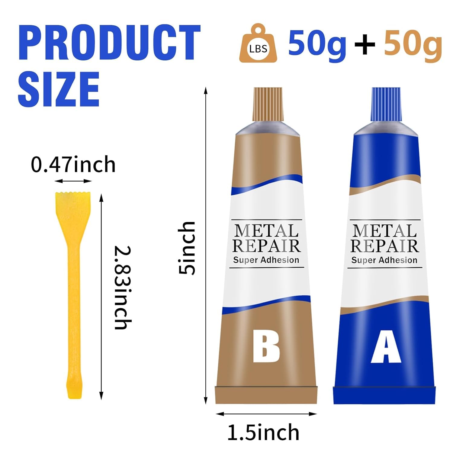 Metal Repair Adhesive Glue A+B Strong Auto Fix 50g