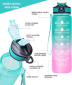 Motivational Water Bottle 900ml | Straw & Time Marker
