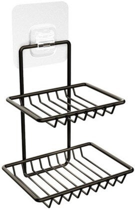 Double Layer Wall Mounted Soap Holder Stainless Steel