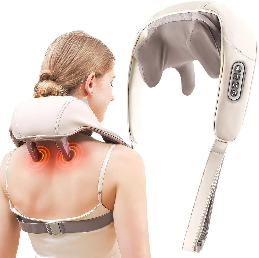 Rechargeable Neck & Shoulder Massager Heat 5D Shiatsu Machine