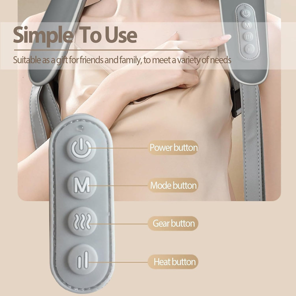 Rechargeable Neck & Shoulder Massager Heat 5D Shiatsu Machine