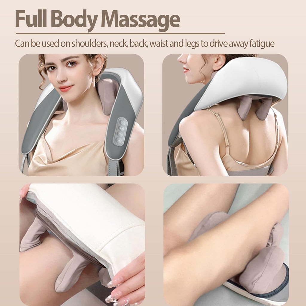 Rechargeable Neck & Shoulder Massager Heat 5D Shiatsu Machine