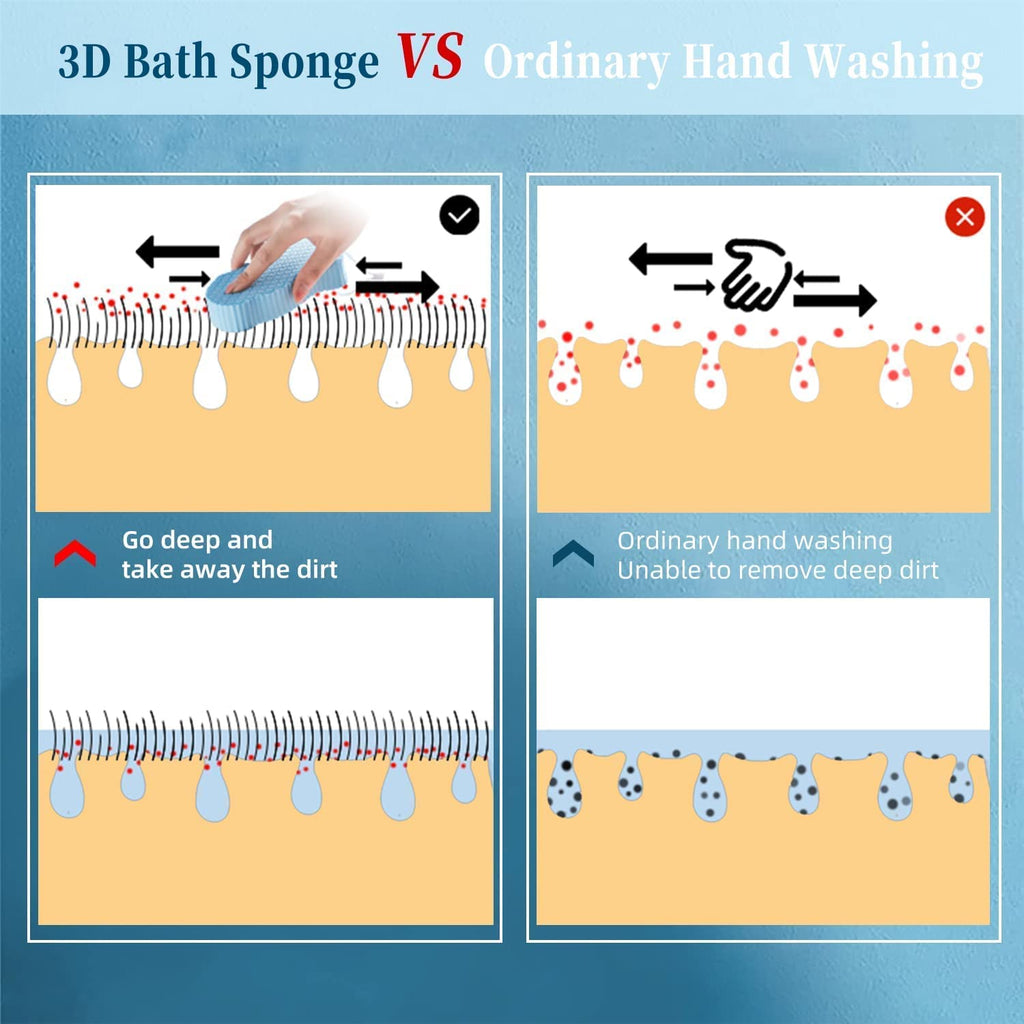 Reusable PVA Bath Sponge Exfoliating Body Scrubber