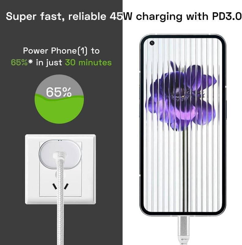 45W Nothing USB-C Fast Wall Charger with Type-C Cable