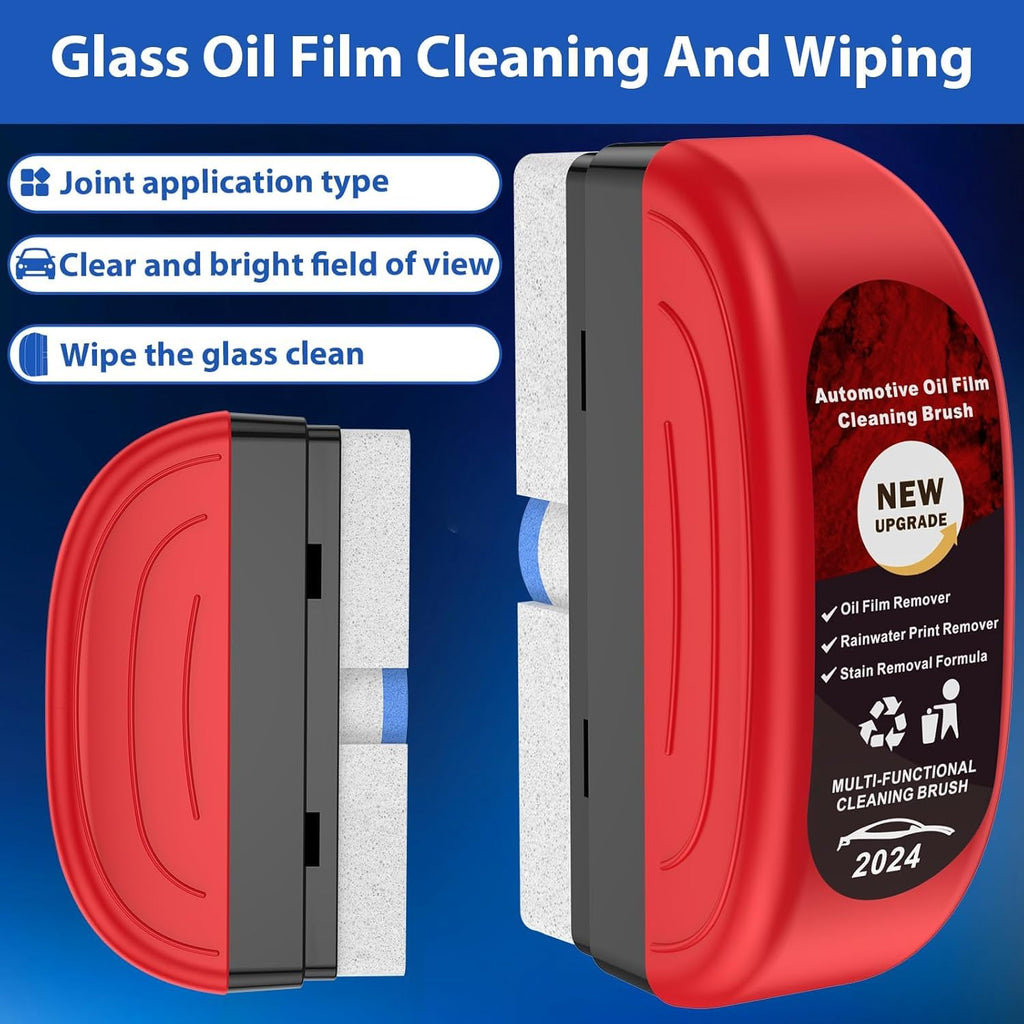 Car Glass Cleaning Brush – Oil Film Remover & Rainproof Shine