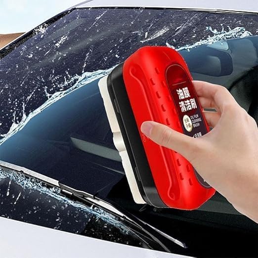 Car Glass Cleaning Brush – Oil Film Remover & Rainproof Shine