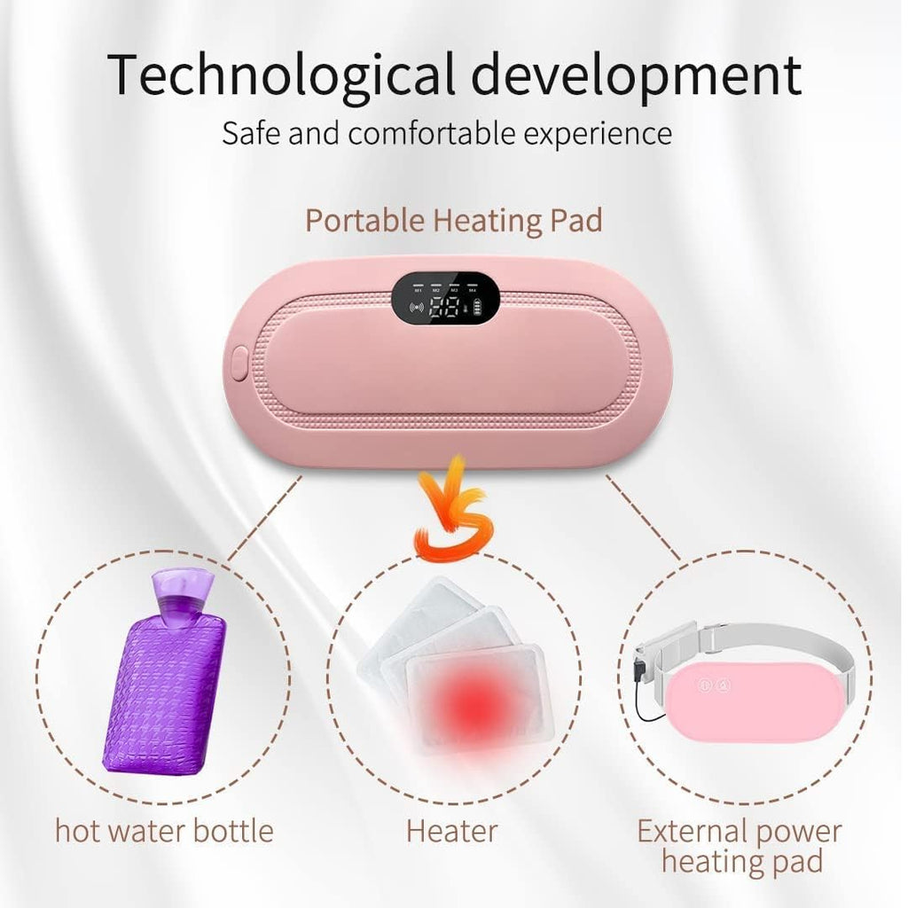 Portable Cordless Period Cramp Massager & Heating Pad for Relief