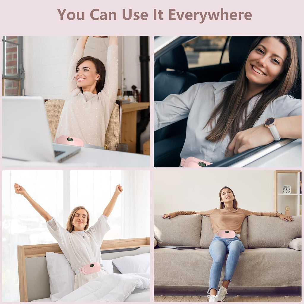 Portable Cordless Period Cramp Massager & Heating Pad for Relief