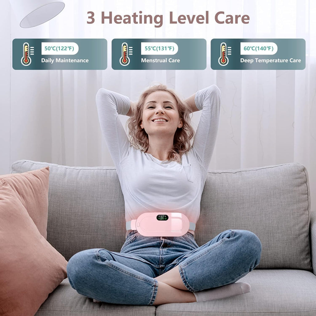 Portable Cordless Period Cramp Massager & Heating Pad for Relief