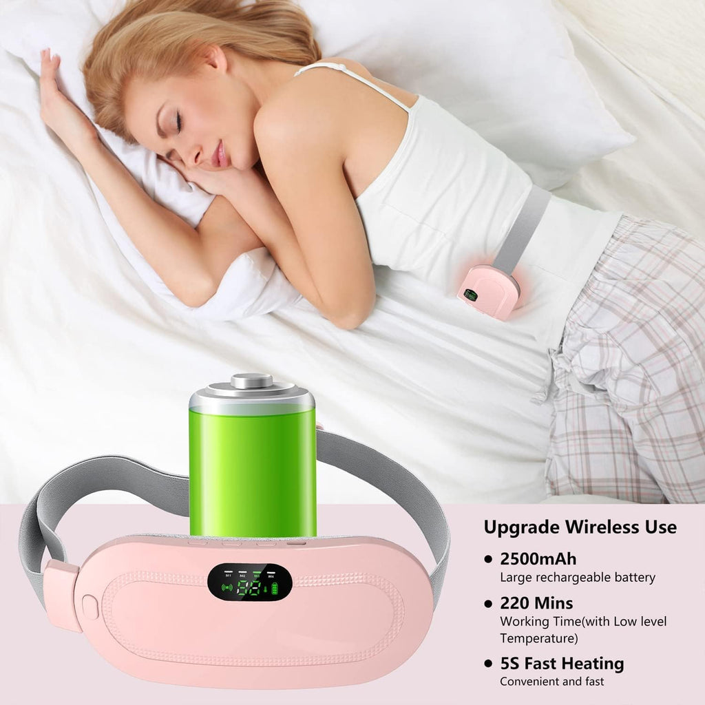 Portable Cordless Period Cramp Massager & Heating Pad for Relief