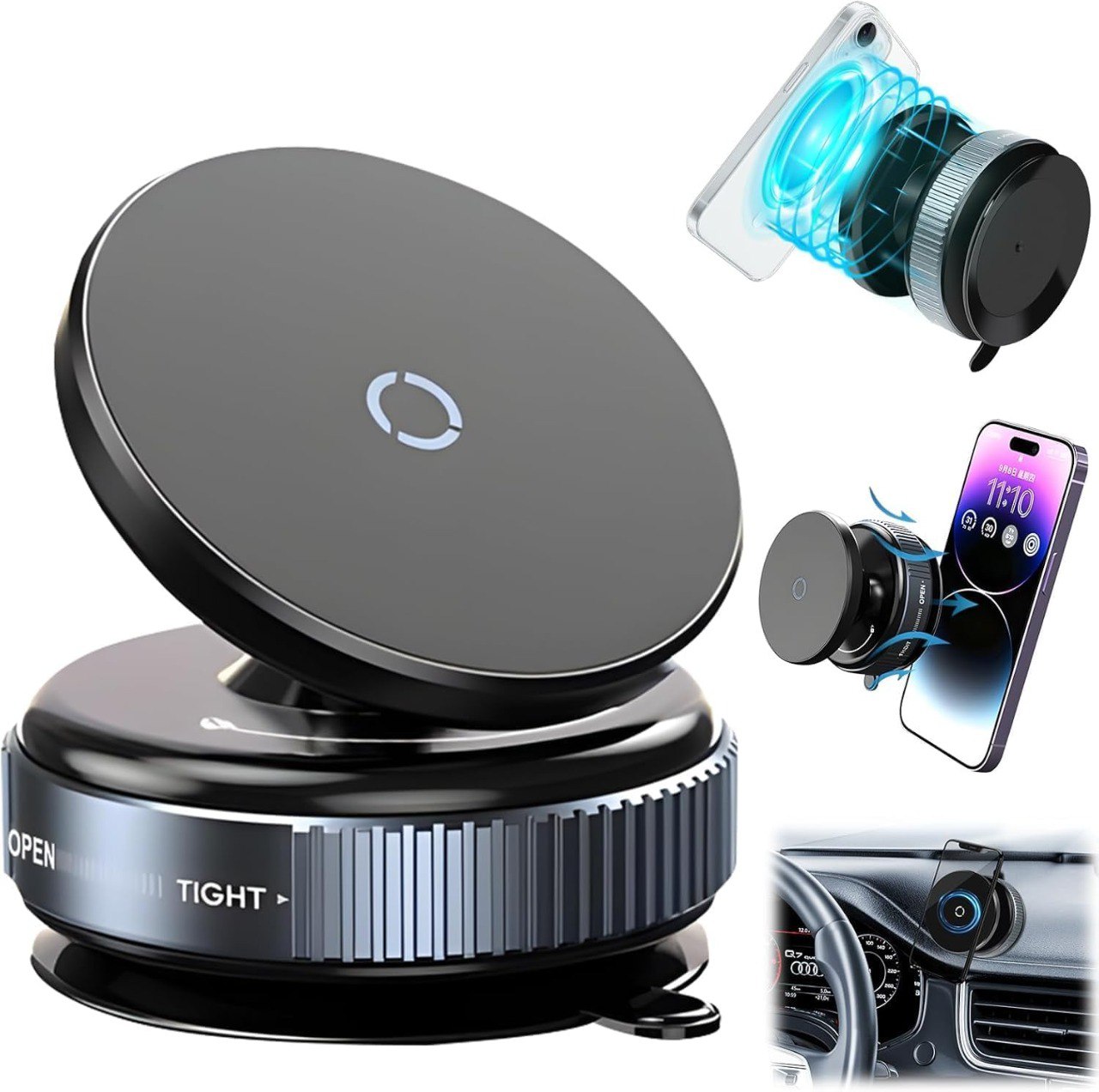 360° Magnetic Car Phone Holder | Strong Suction Mount