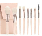 8Pcs Mini Makeup Brush Set Travel Kit with PU Bag
