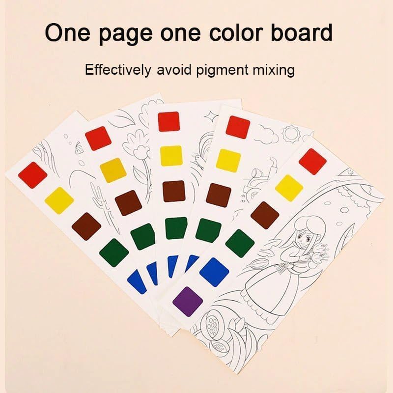 Pocket Watercolor Painting Book Travel Art Kit for Kids 20 Pages