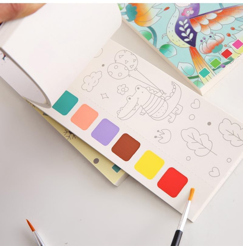 Pocket Watercolor Painting Book Travel Art Kit for Kids 20 Pages