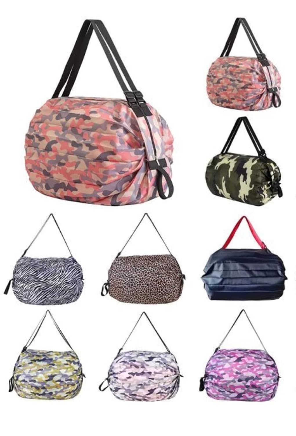 Foldable Waterproof Shopping Bag with Zipper Tote