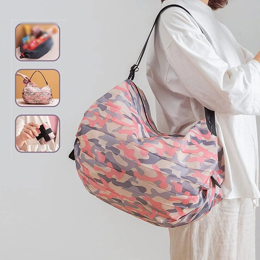 Foldable Waterproof Shopping Bag with Zipper Tote