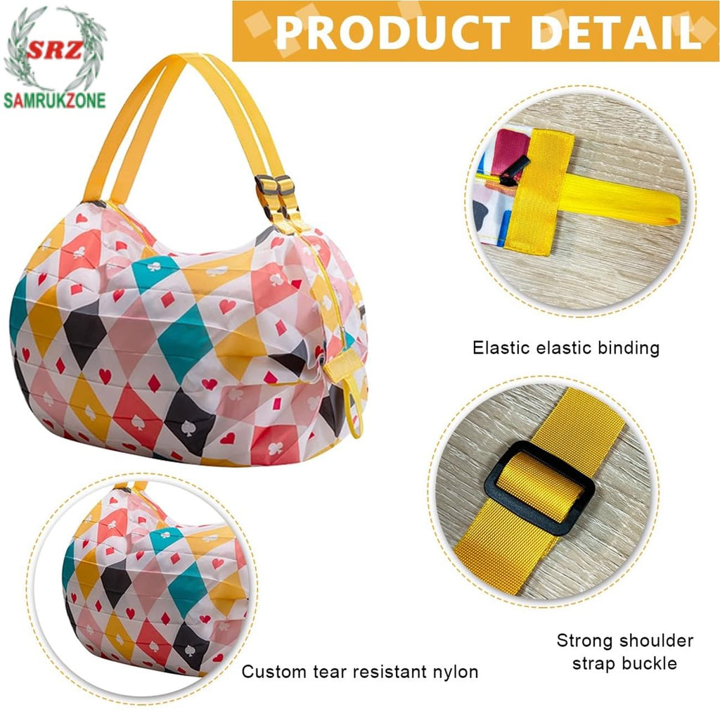 Foldable Waterproof Shopping Bag with Zipper Tote